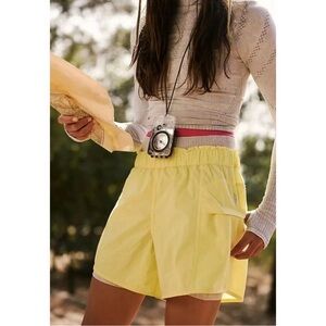FP Movement Free People In The Wild Shorts 5" Lemon Glow Sz M NWOT Cargo Hiking